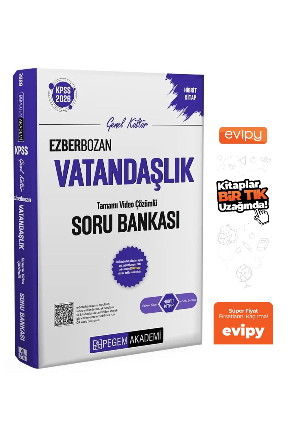 Pegem Akademi Yayıncılık 2026 KPSS Vatandaşlık Ezberbozan Soru Bankası Çözümlü Ayraç Hediyeli