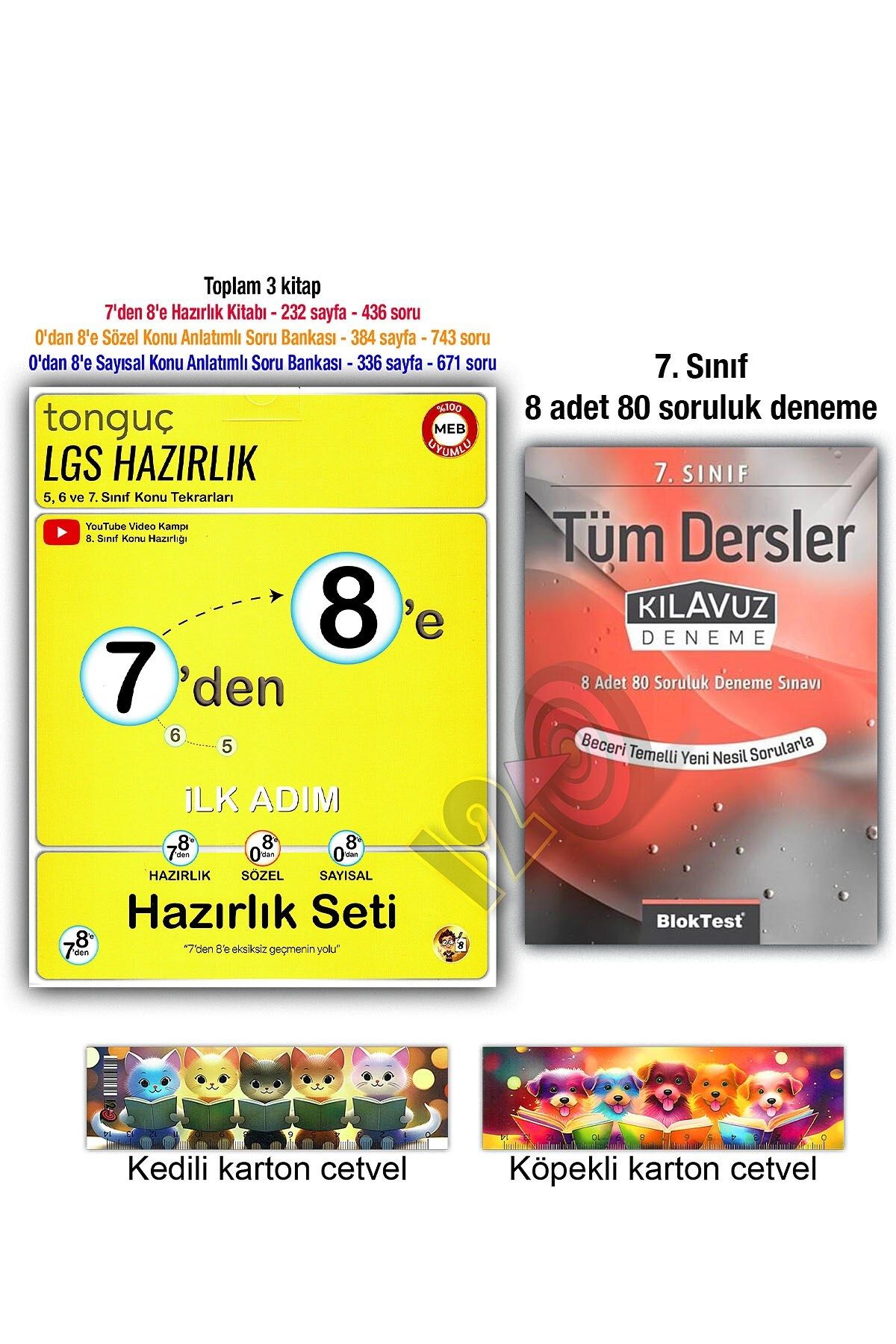 Tonguç Yayınları 7'den 8'e Hazırlık Seti 2025 7. Sınıf Deneme