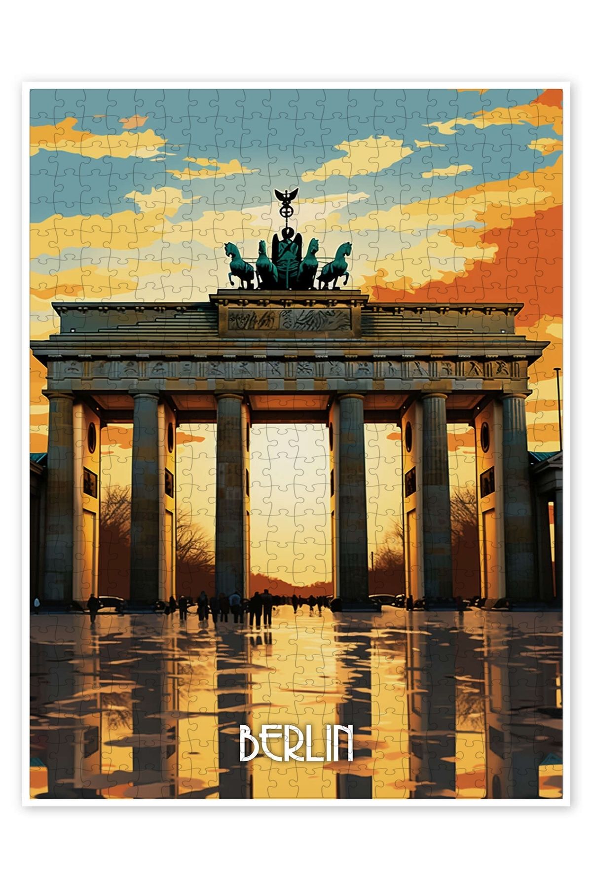 Jeronkarji Berlin Seyahat Poster 500 Parça Puzzle Yapboz Şehir Manzara Temalı Hobilik