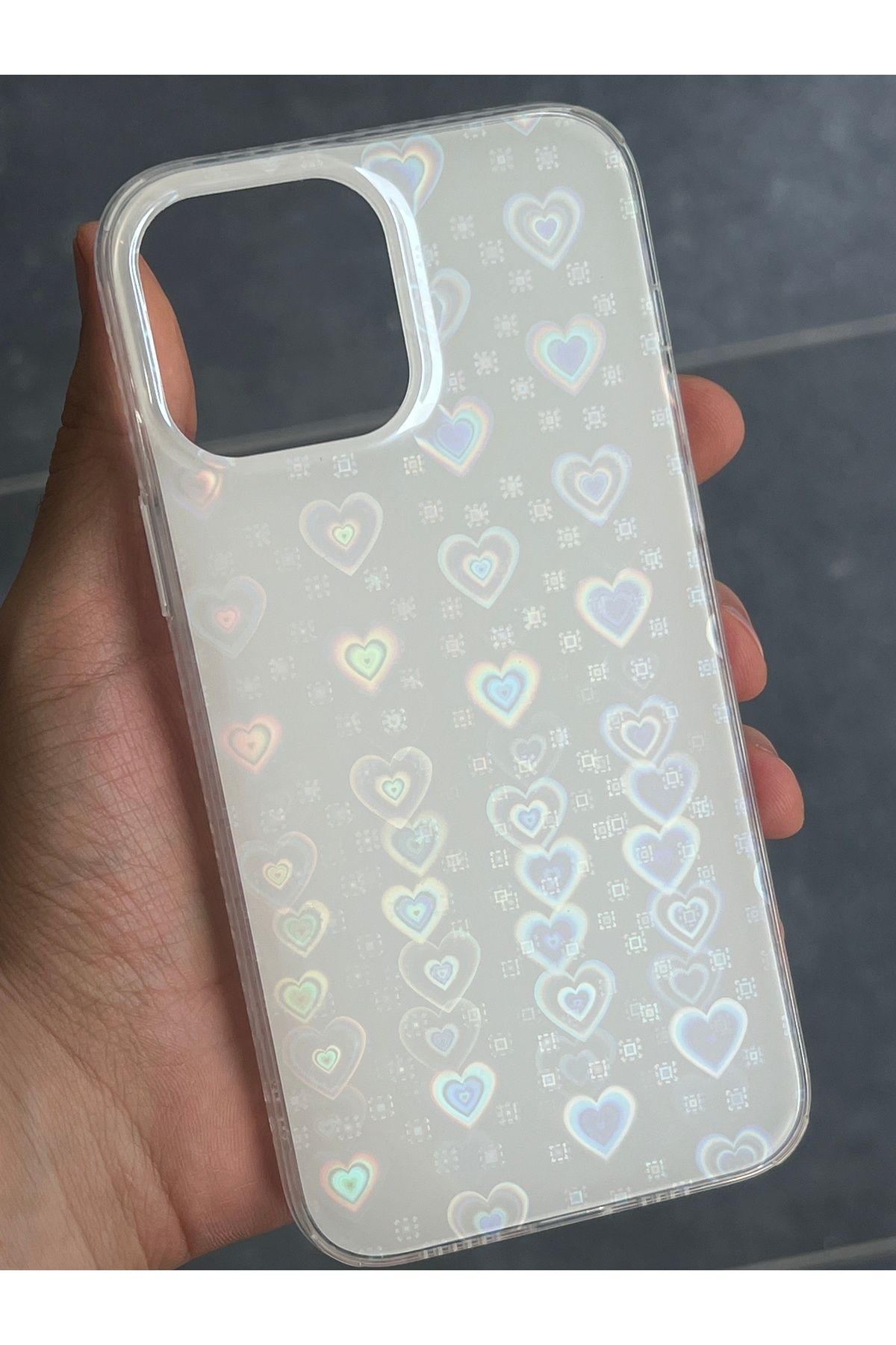 EDELFU iPhone 13 Pro Max [6.7"] Parlak Kalpli Holografik Telefon Kılıf - Işıltılı Tasarım