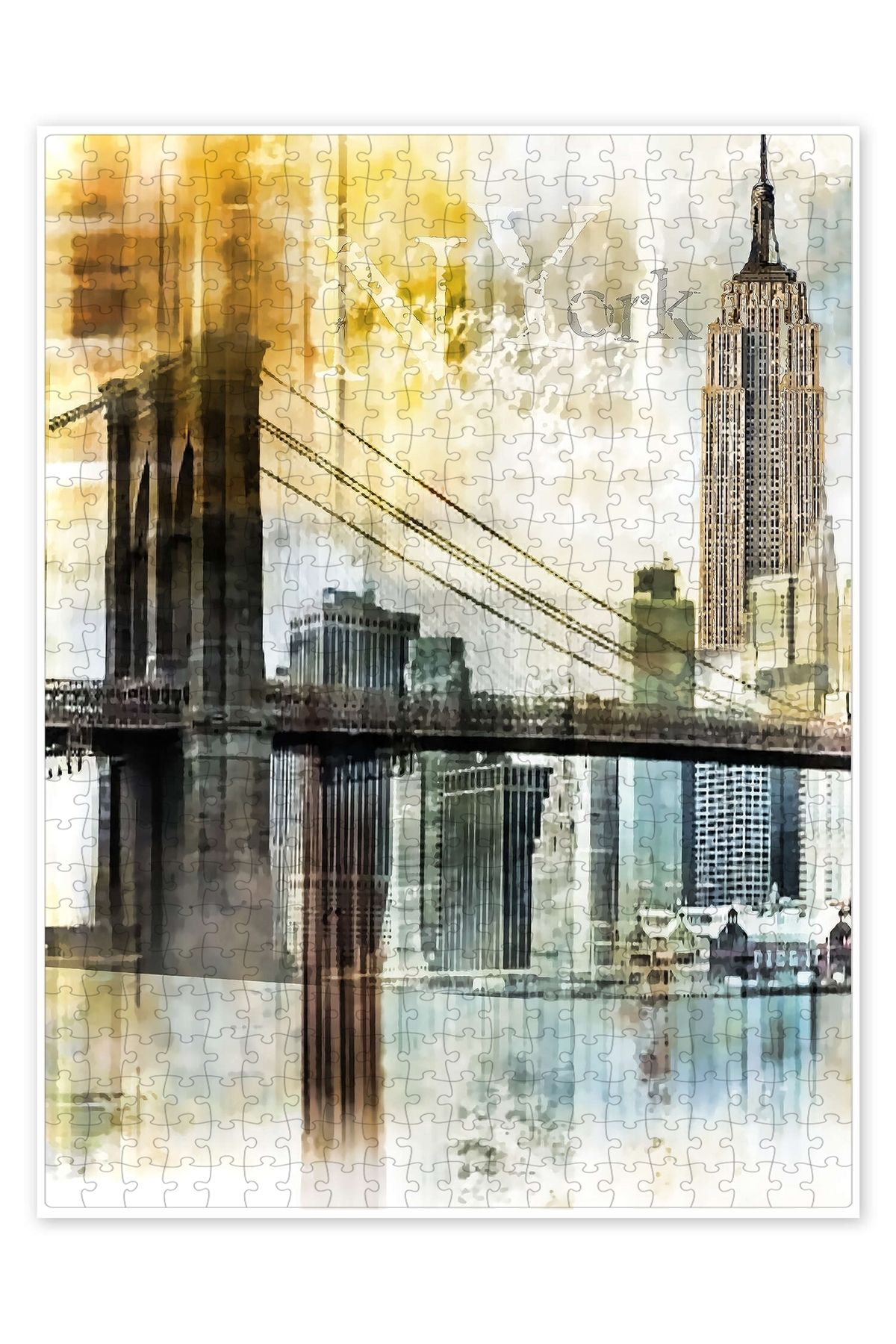 Jeronkarji Skyline New York Fraktal II 500 Parça Puzzle Yapboz Şehir Manzara Temalı Hobilik