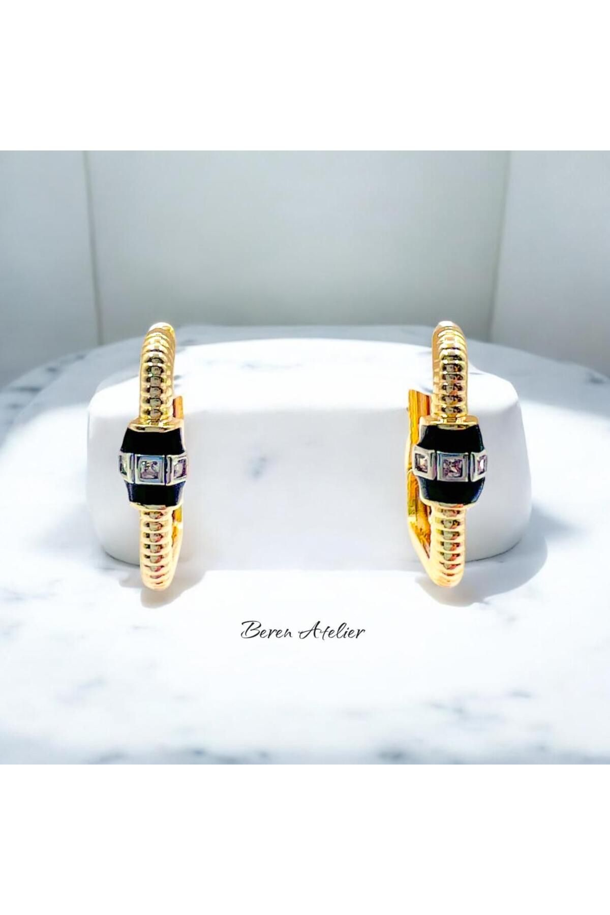 ATELİER BEREN Modern Metal Halka Küpe