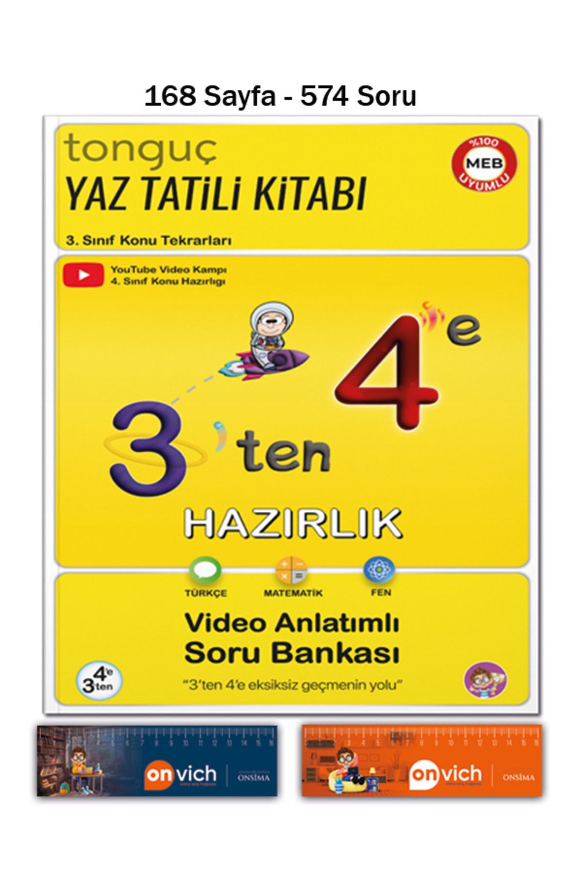 Tonguç Yayınları 4. Sınıf 3 Ten 4 e Hazırlık İlk Adım Yaz Tatili Kitabı - Video Anlatımlı Soru Bankası