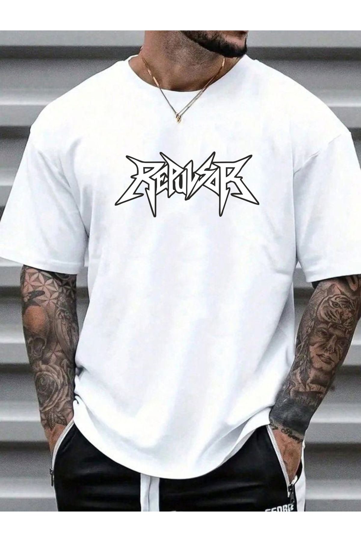estilowear Unisex Oversize Bisiklet Yaka Baskılı T-shirt 1025
