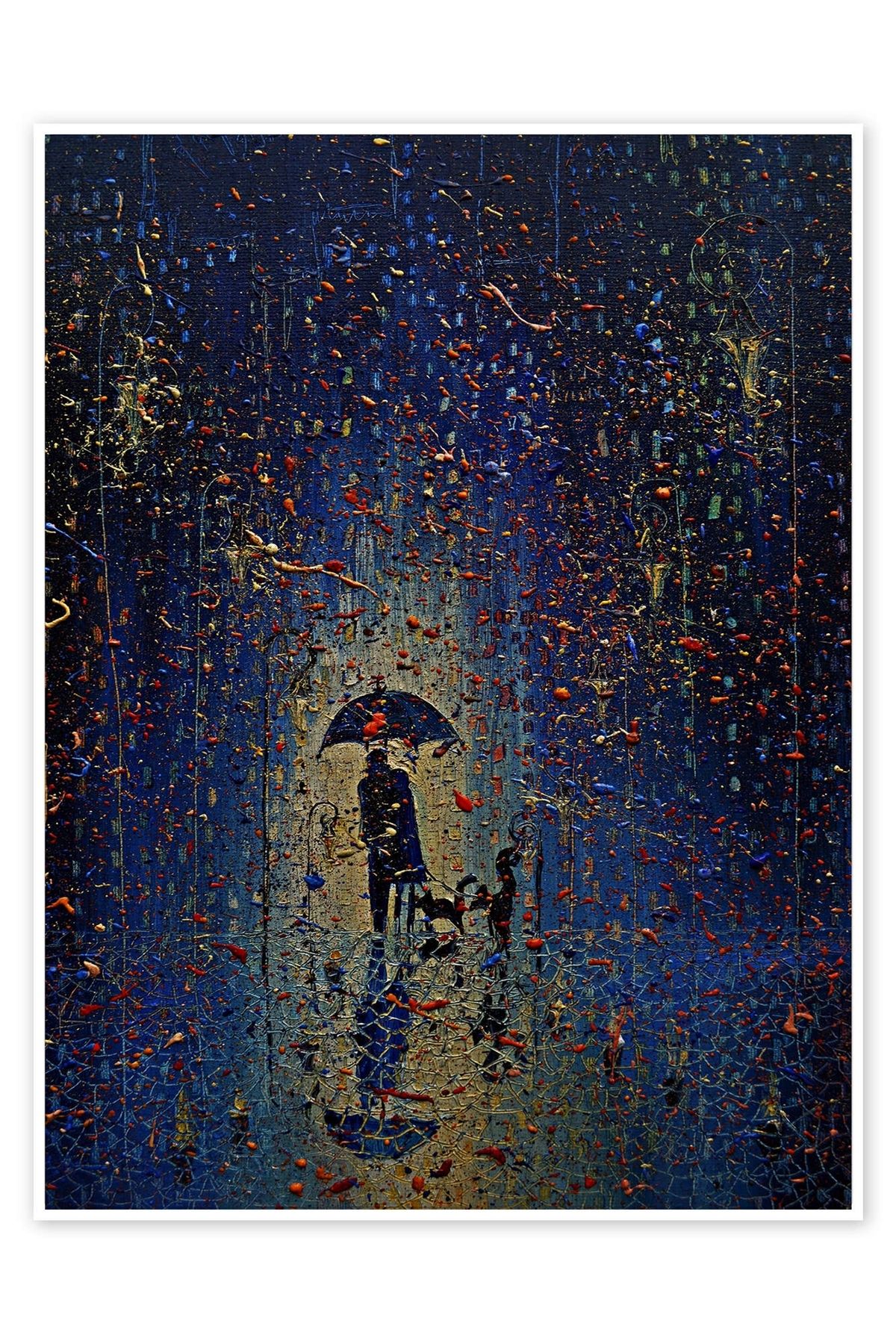 Jeronkarji Mavi Yağmur 500 Parça Puzzle Yapboz Bohem Soyut Sanat Temalı