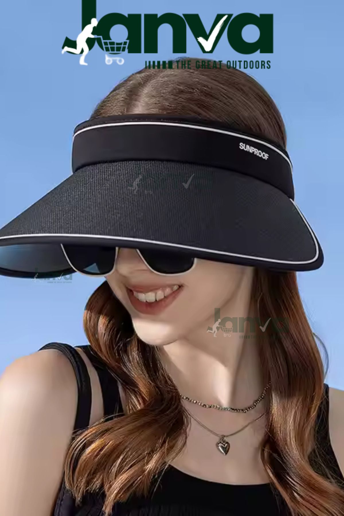 Janva Tenisçi Vizörlü Model Siperli Şapka Plaj Güneş Uv önleyici Tesettür Üstü Yeni Trend