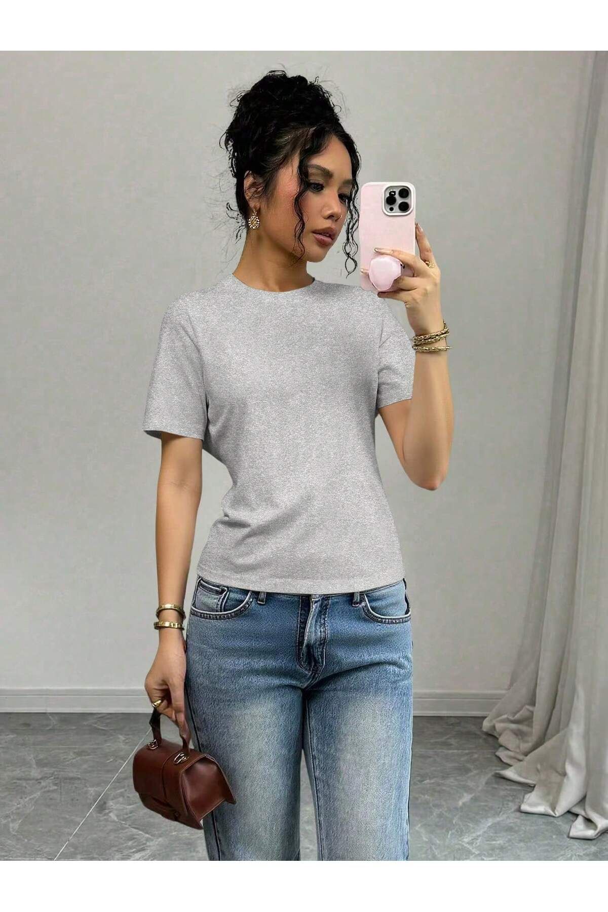 Gollinger Kadın Basic Bisiklet Yaka T-shirt