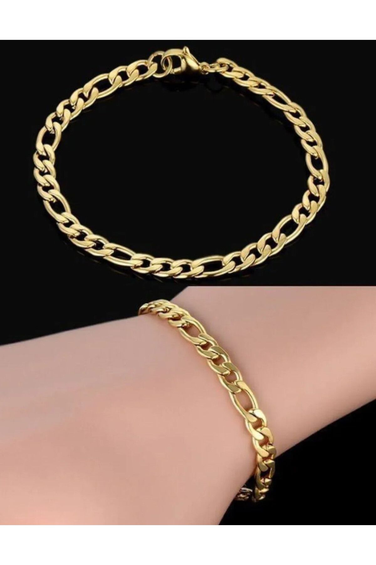 Aychra Figaro Şavin Gold Alaşım Çelik Bileklik