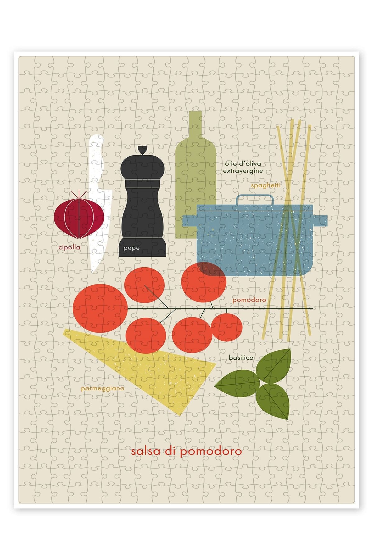 Jeronkarji Salsa di pomodoro 500 Parça Puzzle Yapboz Mutfak Temalı Yetişkinler için