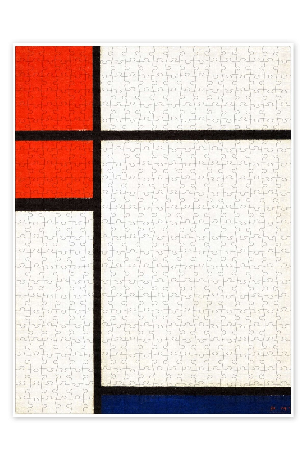 Jeronkarji kırmızı ve mavi kompozisyon 500 Parça Puzzle Yapboz Bohem Soyut Sanat Temalı