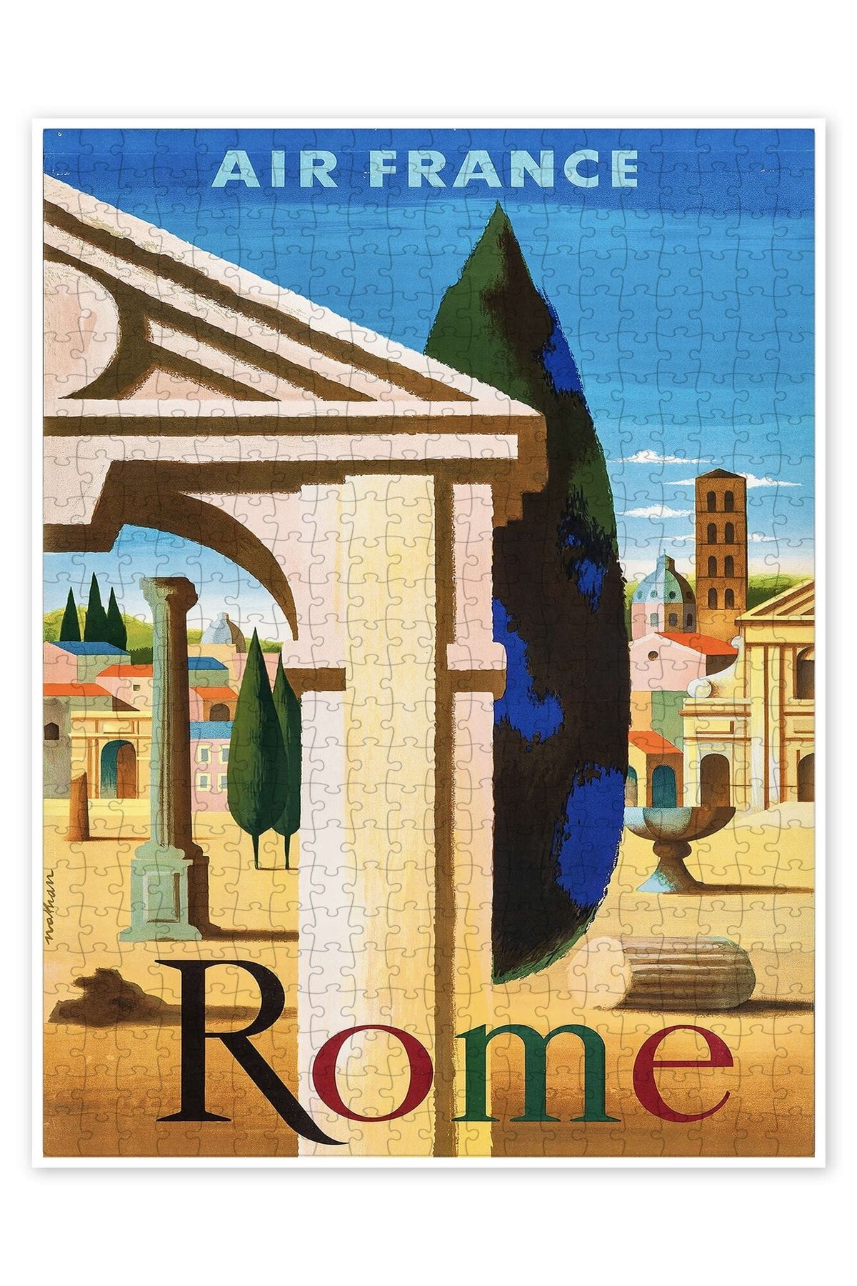 Jeronkarji Roma Air France 500 Parça Puzzle Yapboz Şehir Manzara Temalı Hobilik