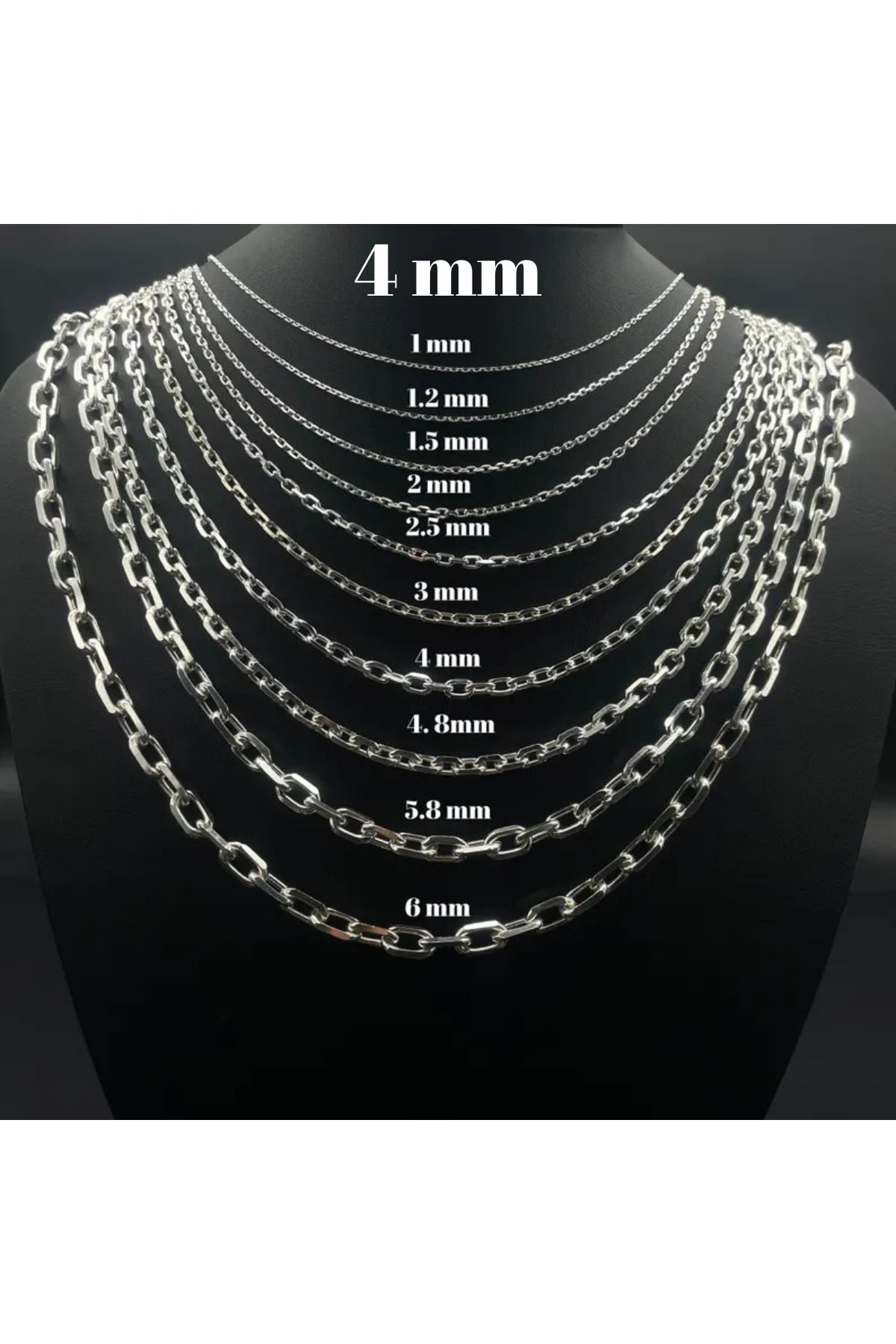 Parlak Gümüş 925 Ayar Gümüş Erkek Kolye - 2 mm Forse Zincir Kolye