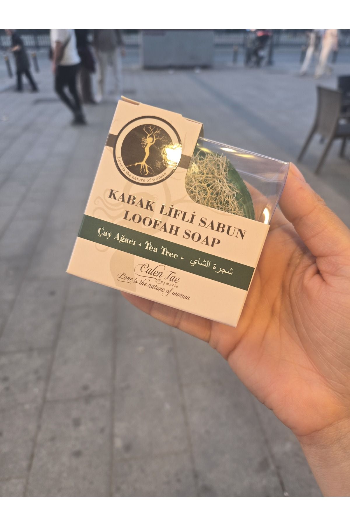Calen Tae Cosmetic Çay ağacı kabak lifli katı sabun 100gr