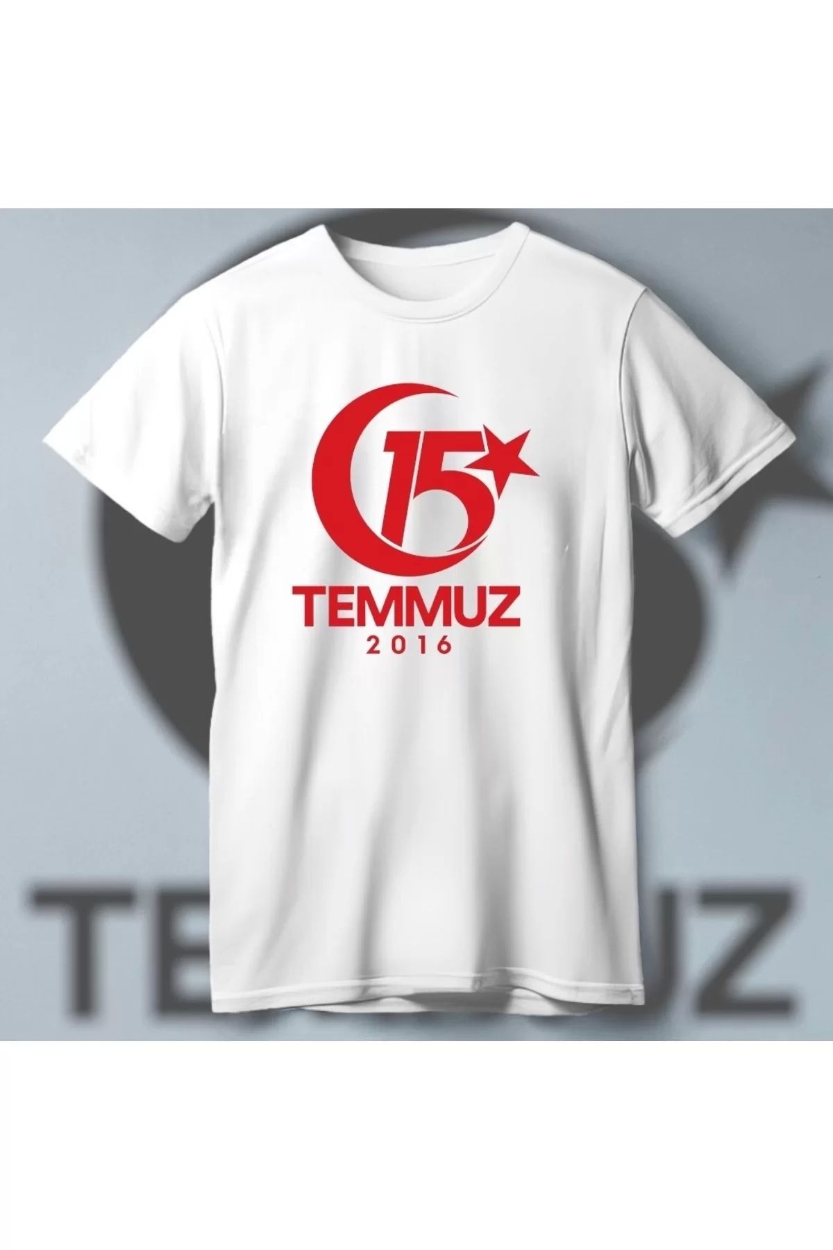 Robahood 15 Temmuza Özel Tasarım 2016 Baskılı T-shirt - Beyaz