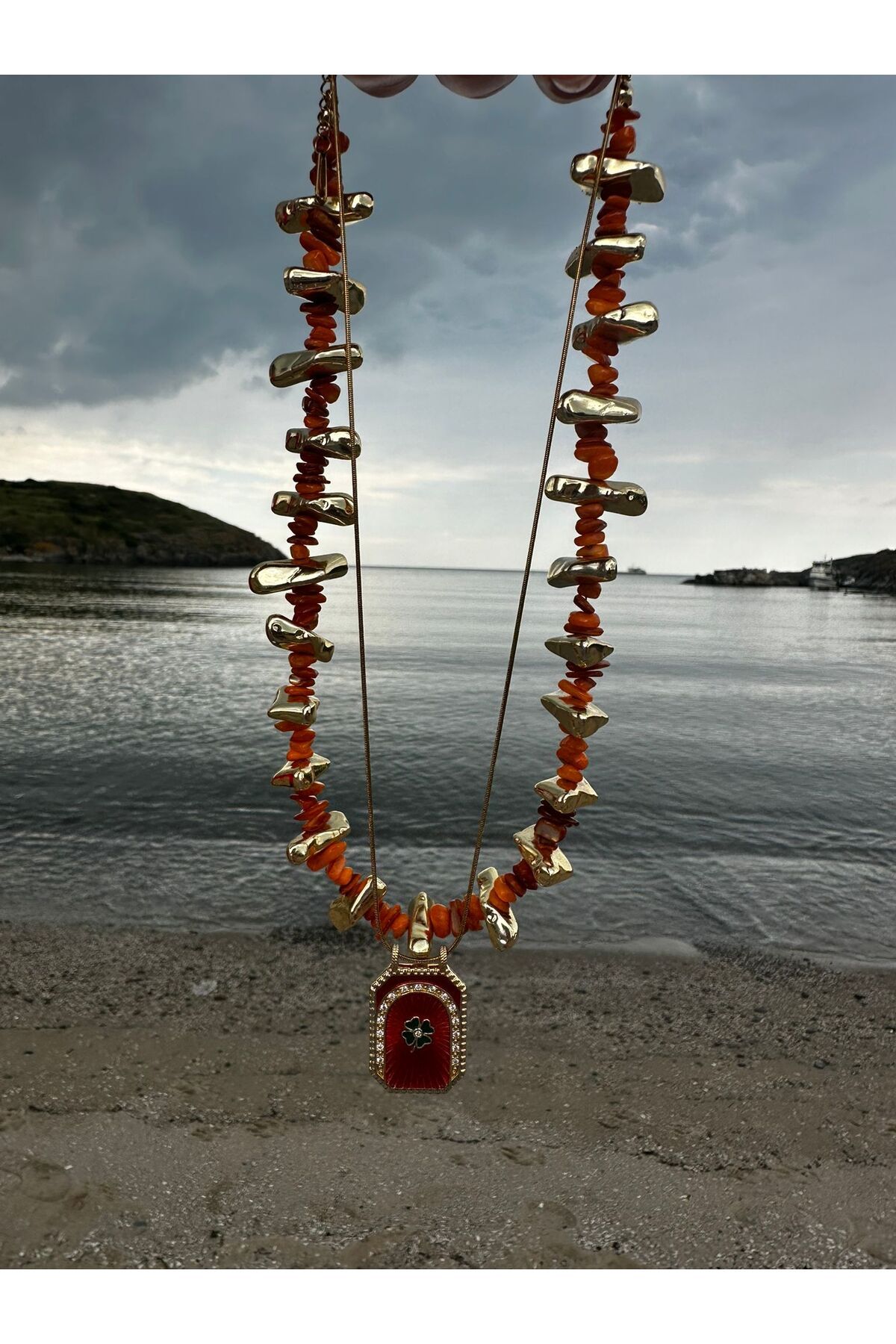 SELISYAJEWELRY Turuncu Kolye Set