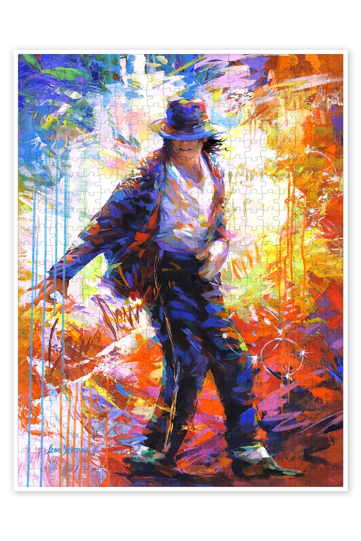 Jeronkarji Michael Jackson, Modern Portre 500 Parça Puzzle Yapboz Bohem Soyut Sanat Temalı