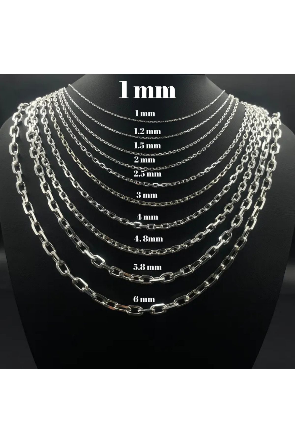 Parlak Gümüş 925 Ayar Gümüş Erkek Kolye - 2 mm Forse Zincir Kolye