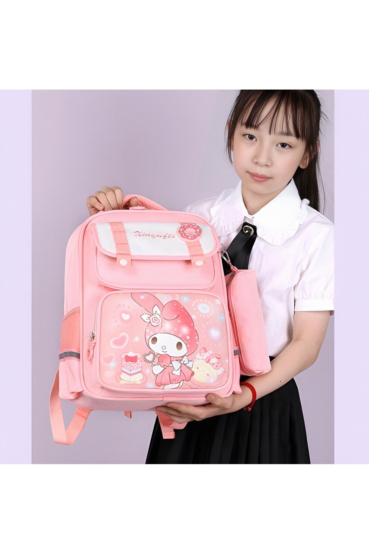 KumOziShop Sanrio Kuromi My Melody Cinnamoroll Ortopedik Su Geçirmez Okul Çantası ve Kalemlik