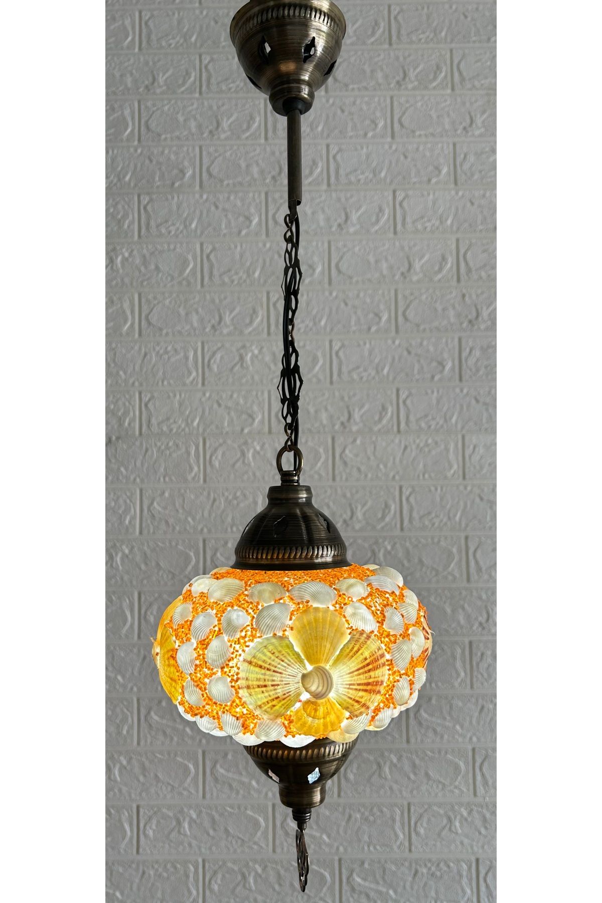 CYL HOME DECOR Deniz Kabuğu Tekli El Yapımı Avize