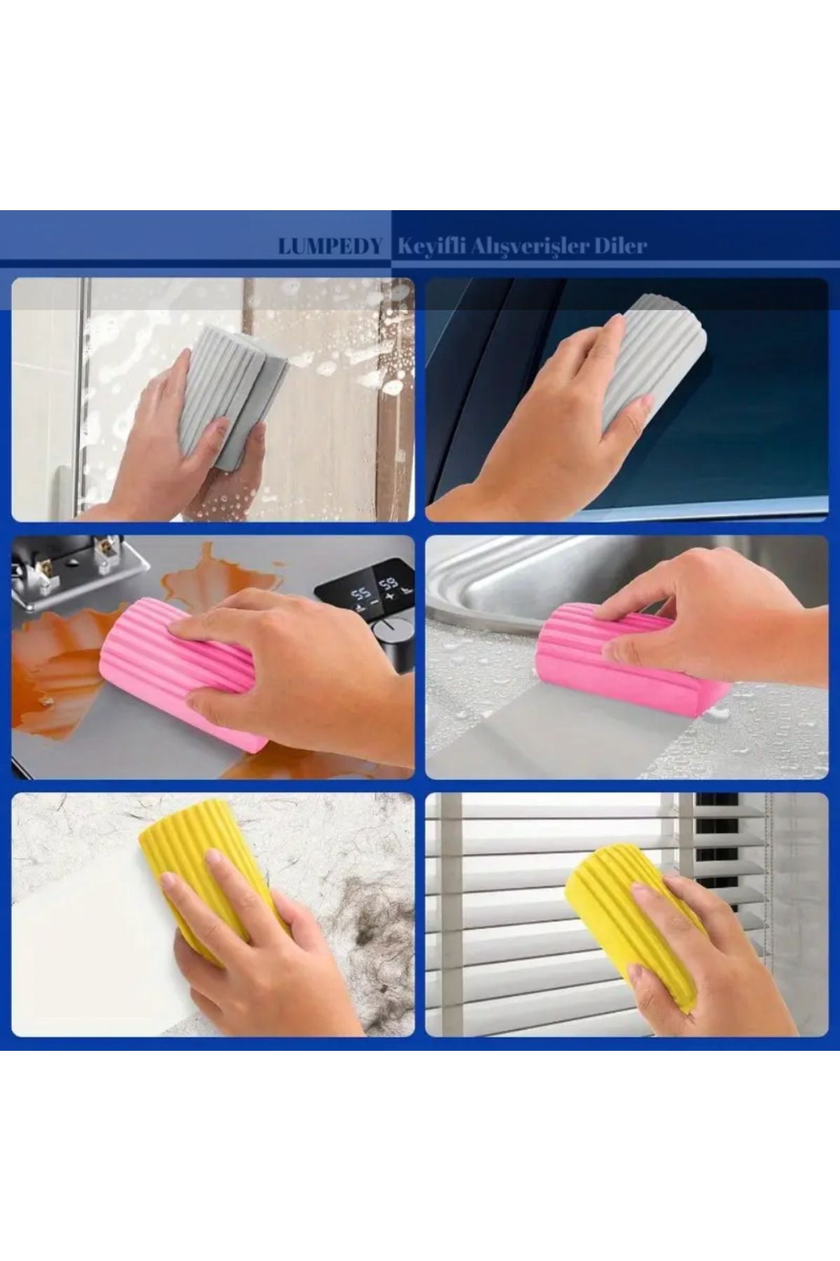 Lumpedy 1 Adet Çok Amaçlı Nemli Silgi Sünger Toz Ustası Temizlik Süngeri Toz Su Kir Emici Süper Pratik