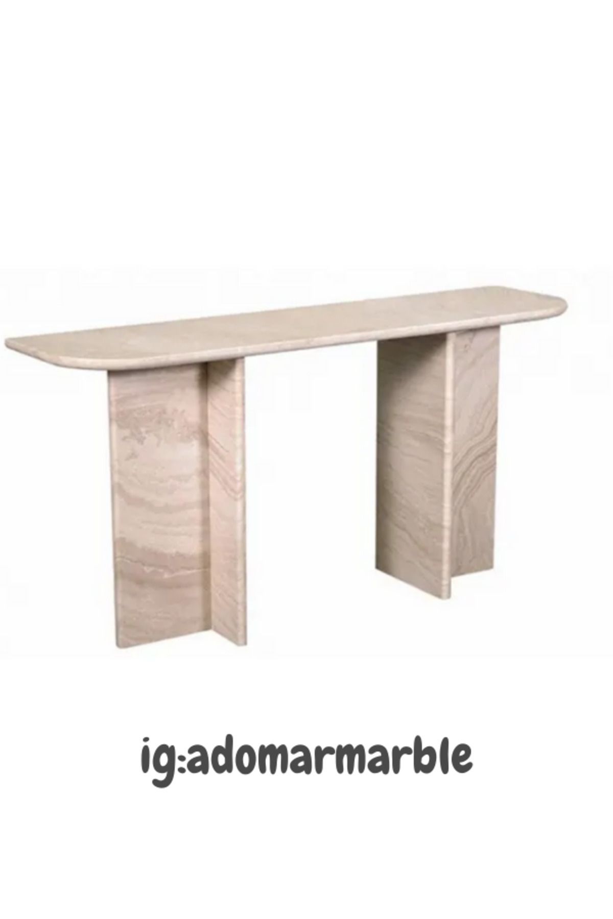 adomarmarblehandmadeandluxury ADOMAR Traverten Dresuar, Mermer Dresuar, Antre Dresuar, %100 Doğal Taş, Konsol Masası, Özel Ölçü