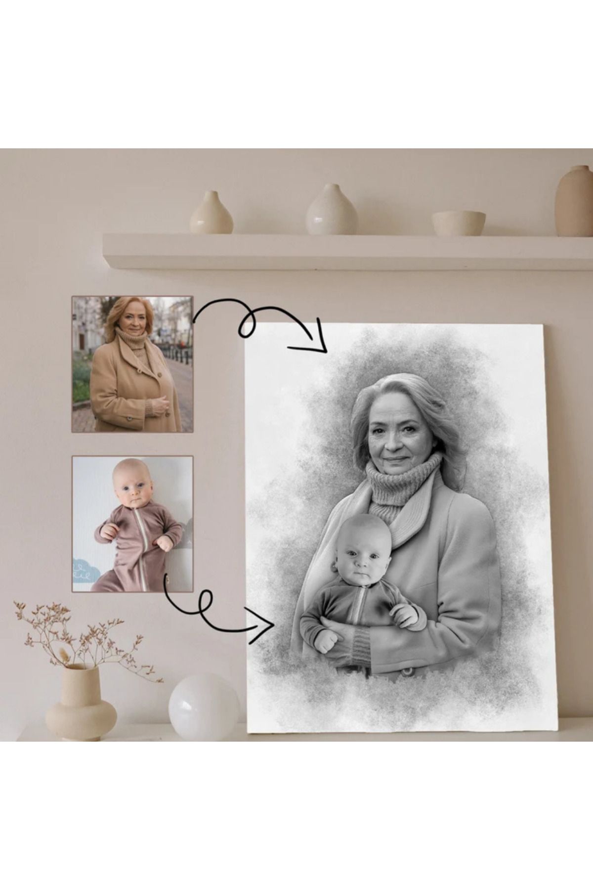 Spurvy Kişiye Özel Fotoğraf Birleştirme 20x30 Çerçeve Baskı