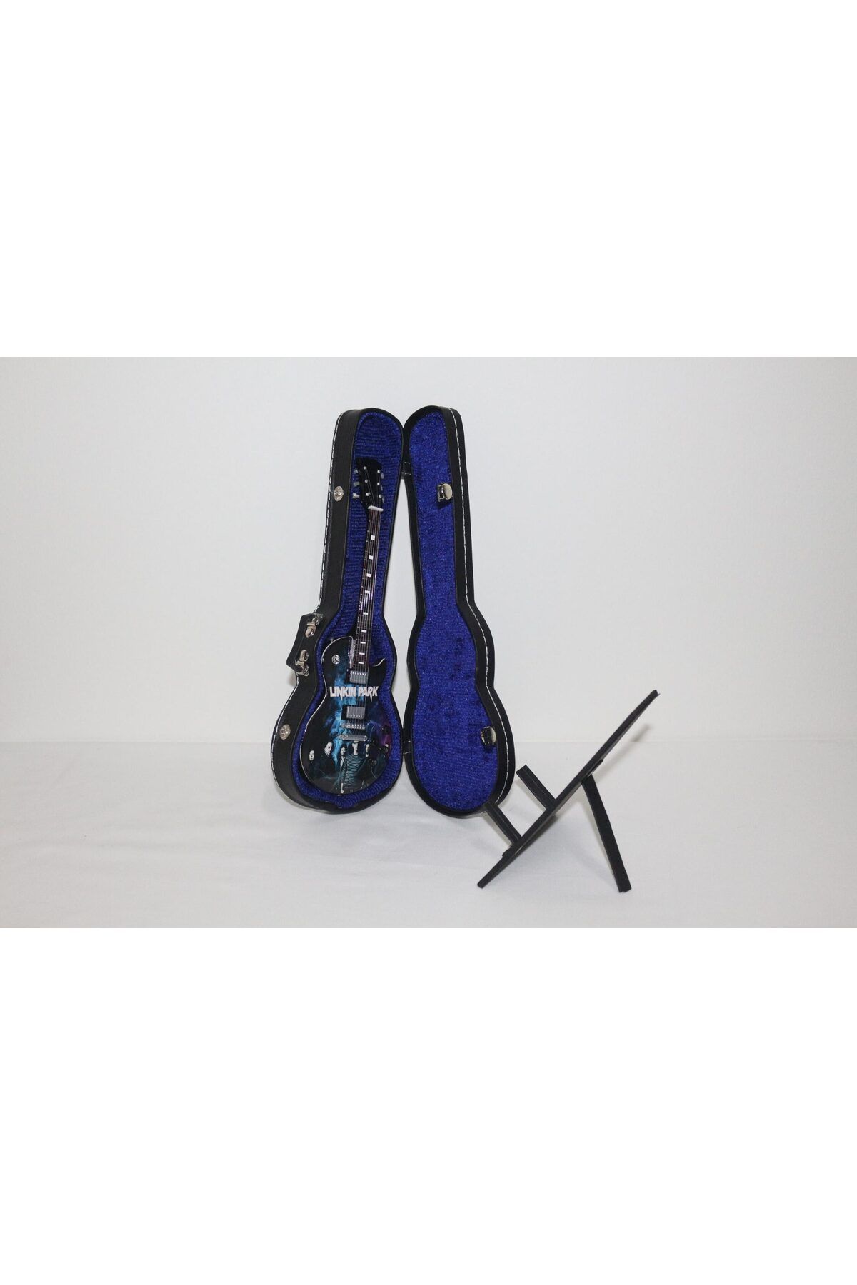 shop ÇANTALI DEKORATİF ROCK GİTAR 25CM LINKIN PARK AYAKLI STANDLI