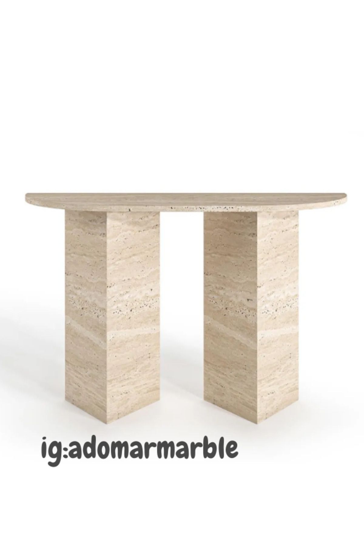adomarmarblehandmadeandluxury ADOMAR Traverten Dresuar, Mermer Dresuar, Antre Dresuar, %100 Doğal Taş, Konsol Masası, Özel Ölçü