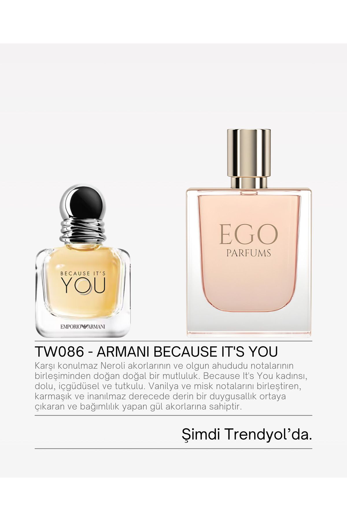 homeartplus W086 - Ego Edp 50 ml ( BECAUSE IT'S YOU ) Çiçeksi Kadın Parfüm