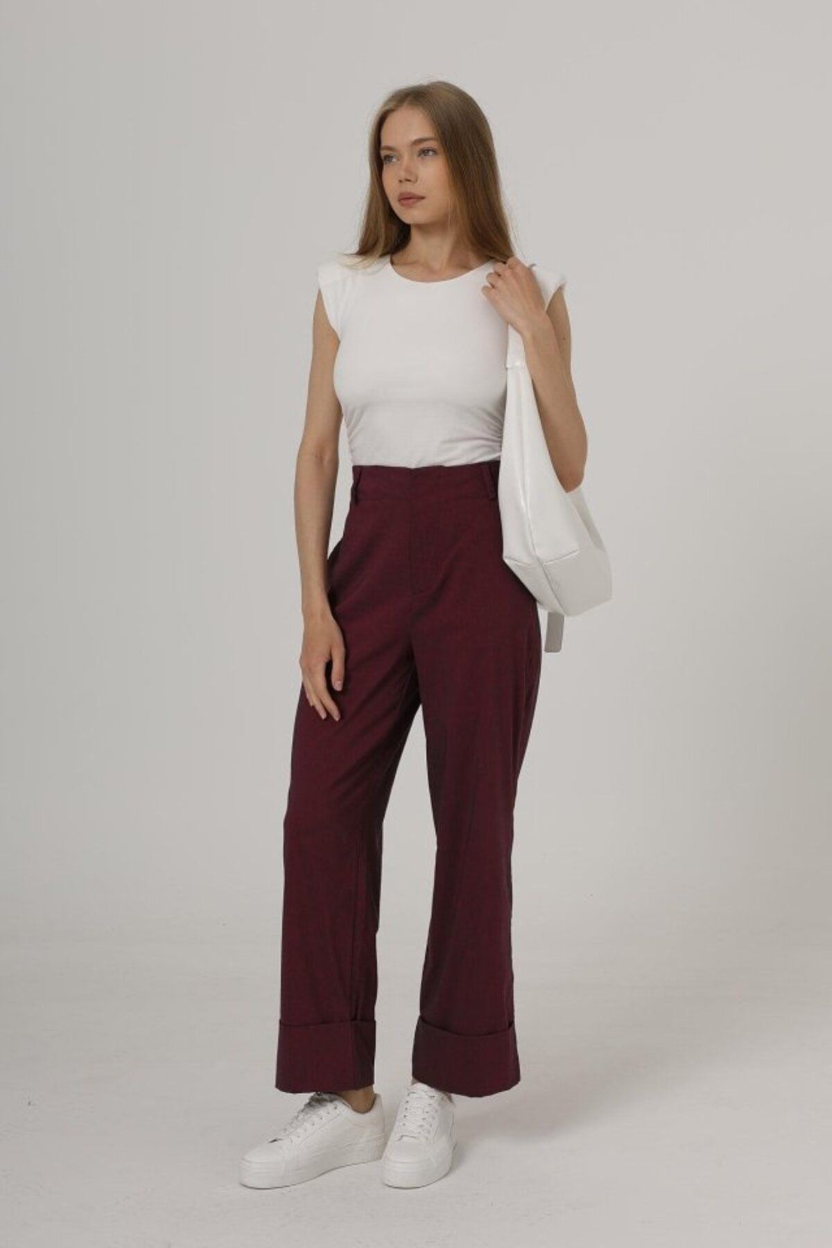 novafems Duble Paça Pantolon - Bordo