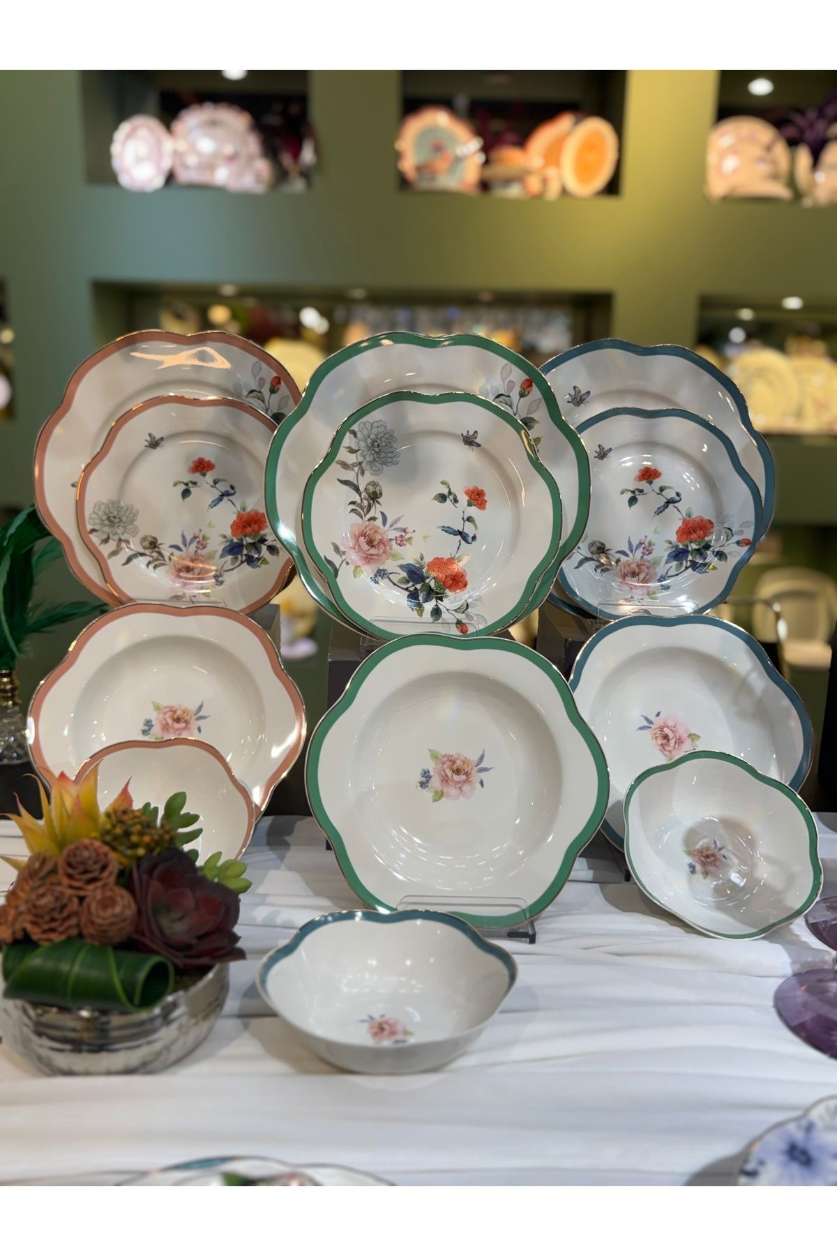 hediye ESTERHOMEDECOR 6 Kişilik 24 parça porselen yemek takımı