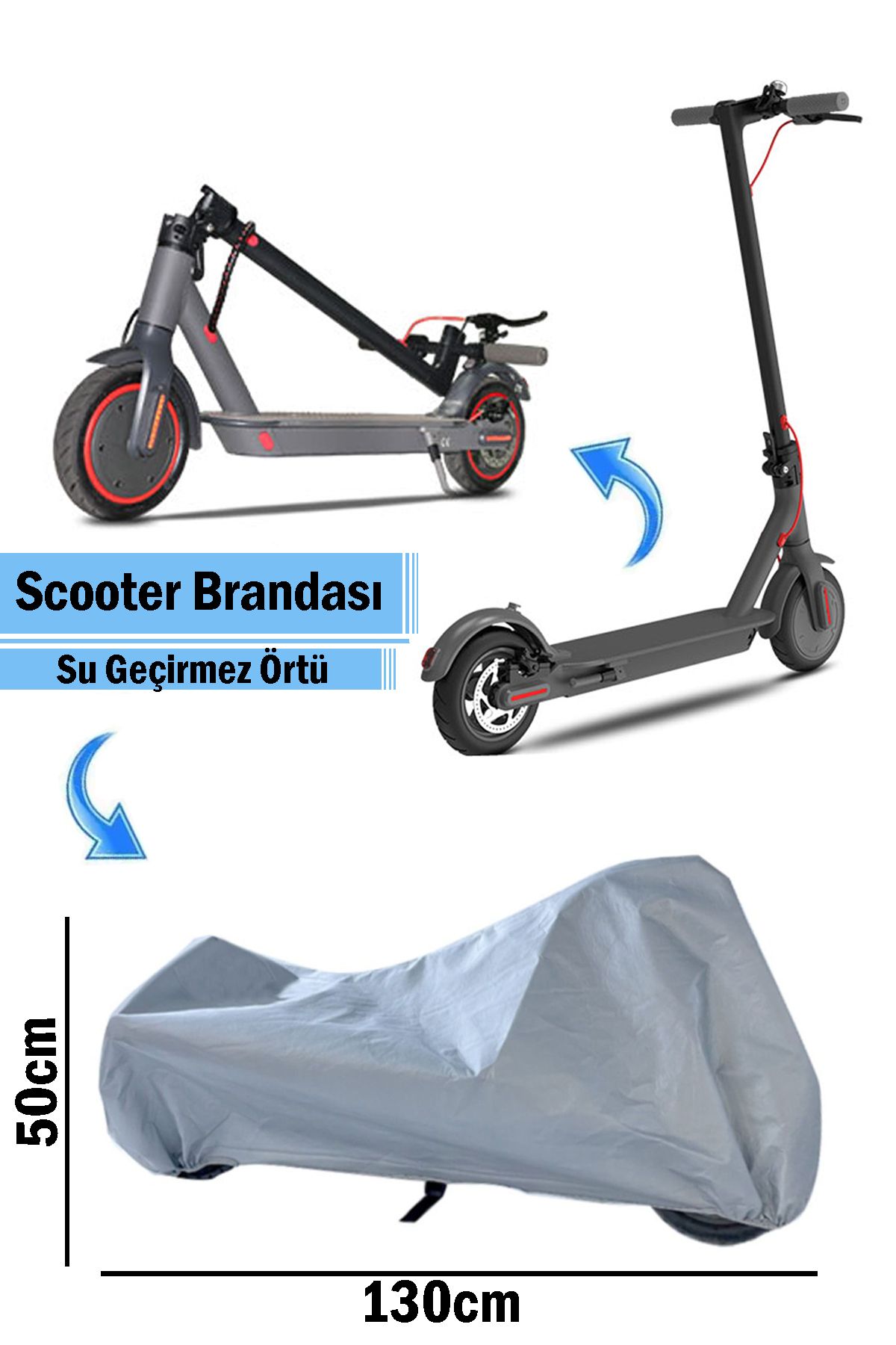 Bundera Elektrikli Scooter Brandası Su geçirmez Toz Kir Yağmur Koruyucu Saklama Kılıfı Örtüsü