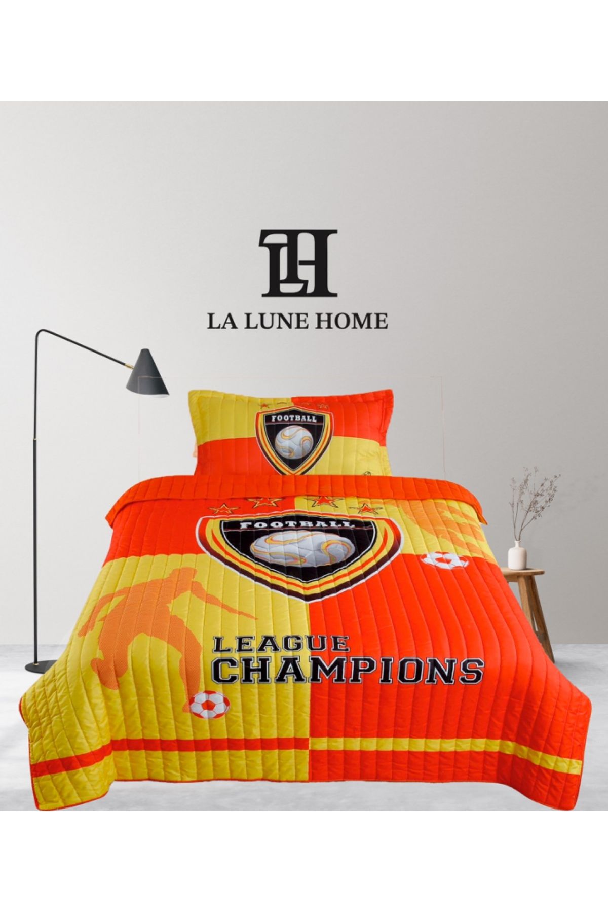la lune home TARAFTAR VE KARAKTERLİ KAPİTONE YATAK ÖRTÜSÜ
