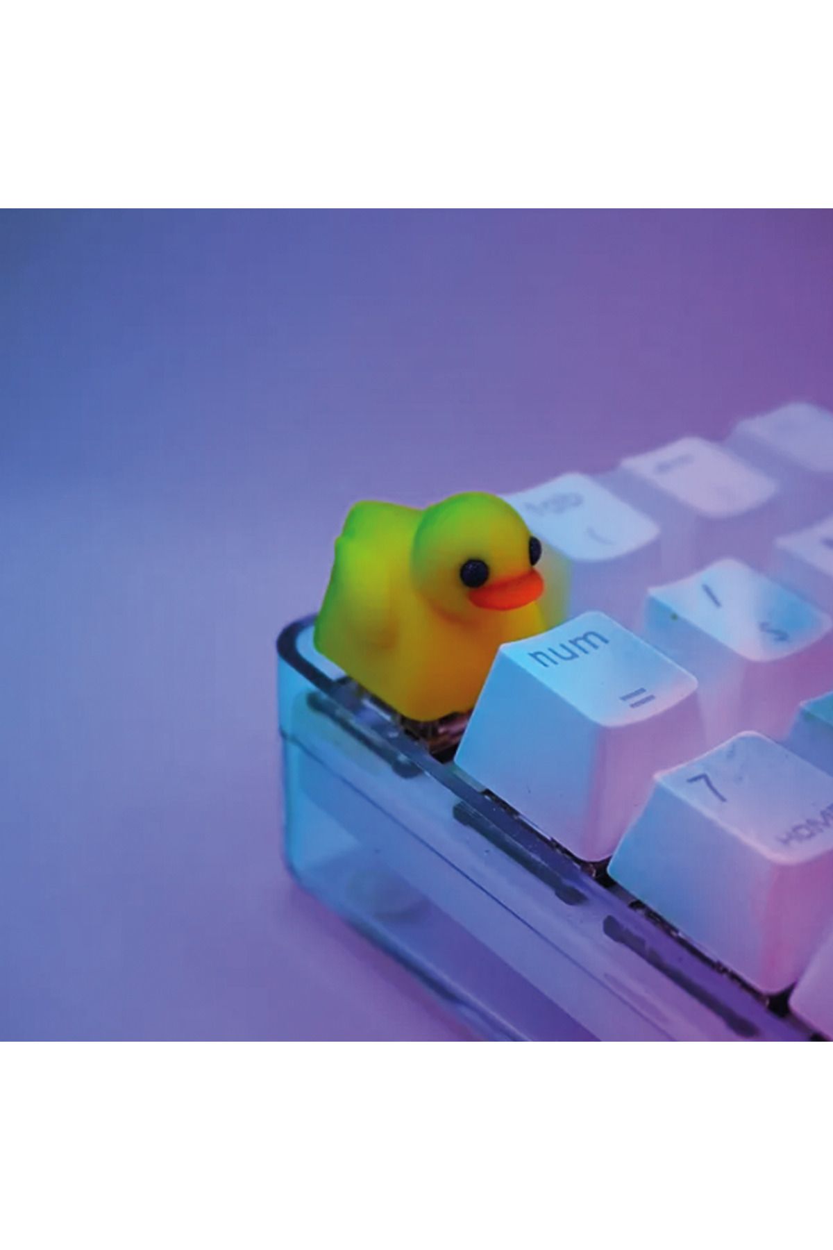 PUREYSMA Ducky Keycap – Sevimli Sarı Ördek Klavye Tuşu 3D Baskı Dekoratif Tuş – Mekanik Klavye Uyumlu