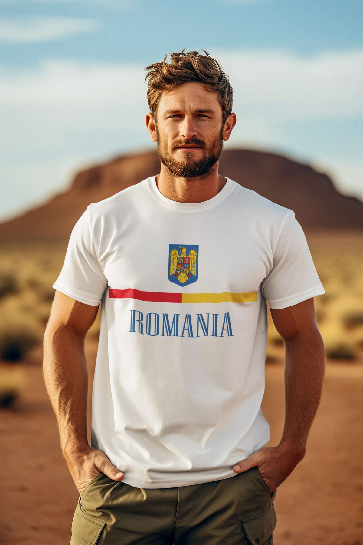Biy Store Romanya milli romania takım forma baskılı unisex kısa kollu tişört t-shirt