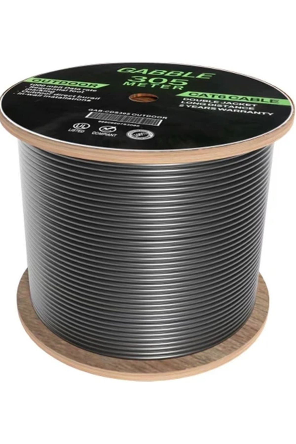 GABBLE GABBLE305 METRE 23 Awg Outdoor Cat6 Siyah Dış Ortam Kablo 0.57mm A++ Kalite