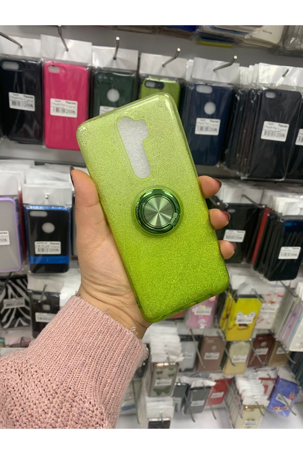 TECNOTREND Xiaomi Redmi Note 8 Pro Simli yüzüklü silikon kılıf