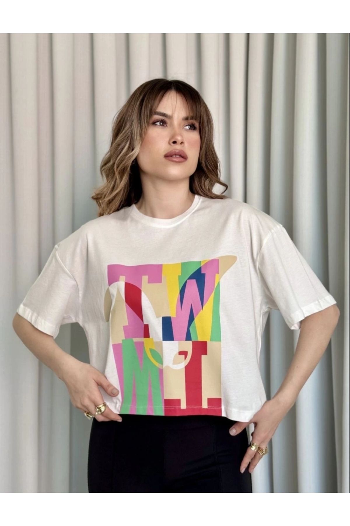 MODA Baskılı crop tişört