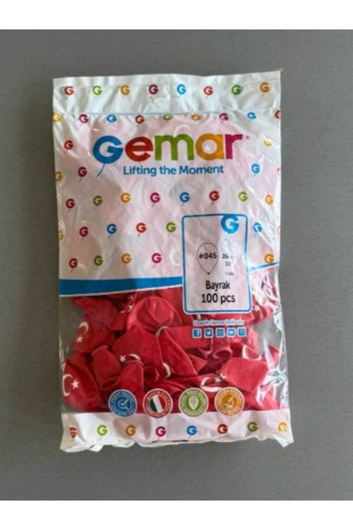KentOyuncaK Türk Bayrağı Baskılı Balon 26 cm 100 Adet