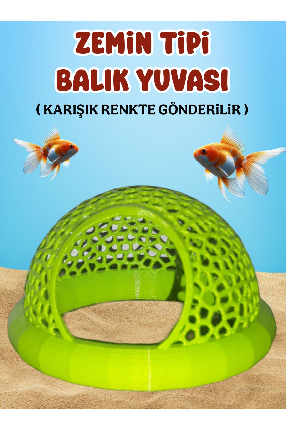 MDİZMİR Balık Yuvası / Testi / Yeraltı Gizleme Mağarası / Kum Üstü Balık Yuvası ( Karışık Renkte )