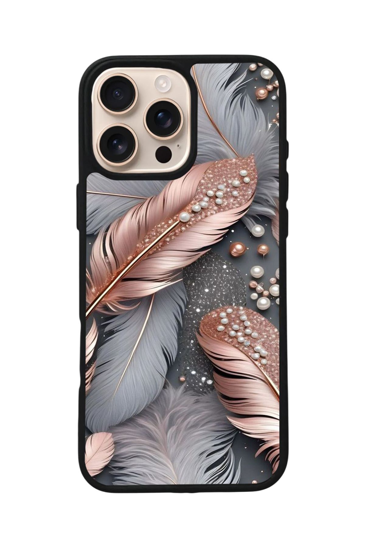 Aksel Kılıf Apple iPhone 16 Pro Max Uyumlu Baskılı,Mat Siyah,Yumuşak Silikon,Koruyucu,Şok Emici Kapak,Kılıf