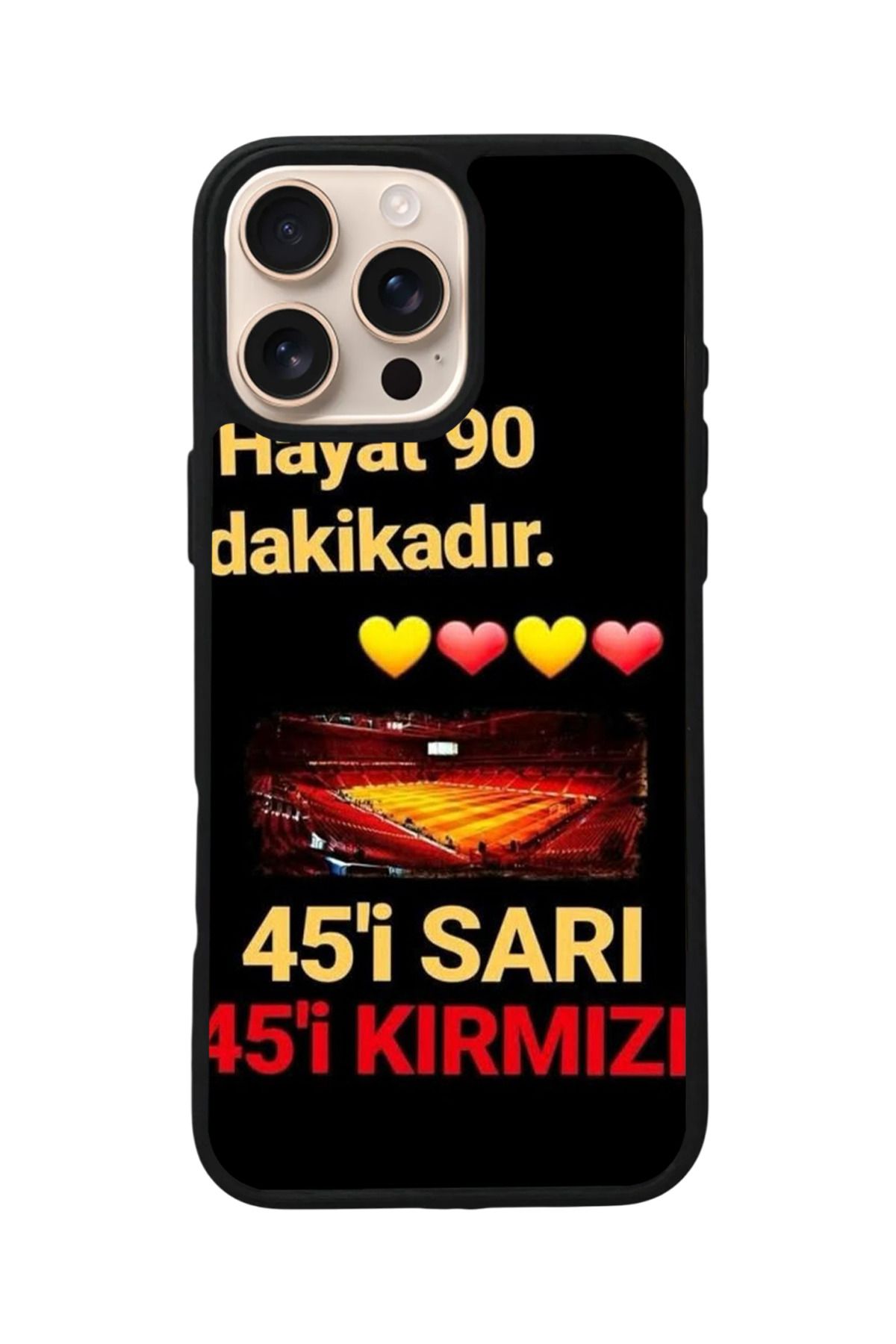 Aksel Kılıf Apple iPhone 16 Pro Uyumlu Baskılı,Mat Siyah,Yumuşak Silikon,Koruyucu,Şok Emici Kapak,Kılıf