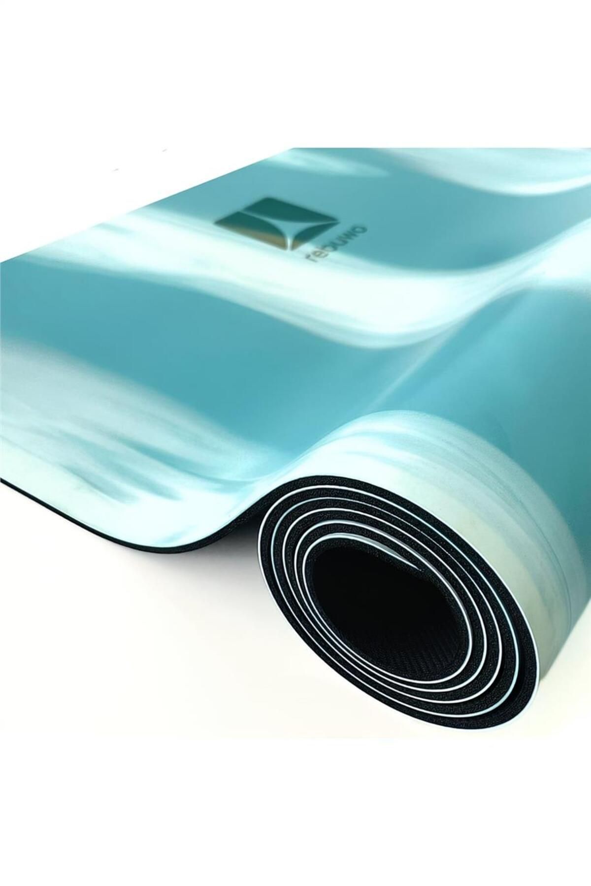 alsepeteavm REBUWO KAUÇUK YOGA MAT MAVİ DESENLİ 5 MM