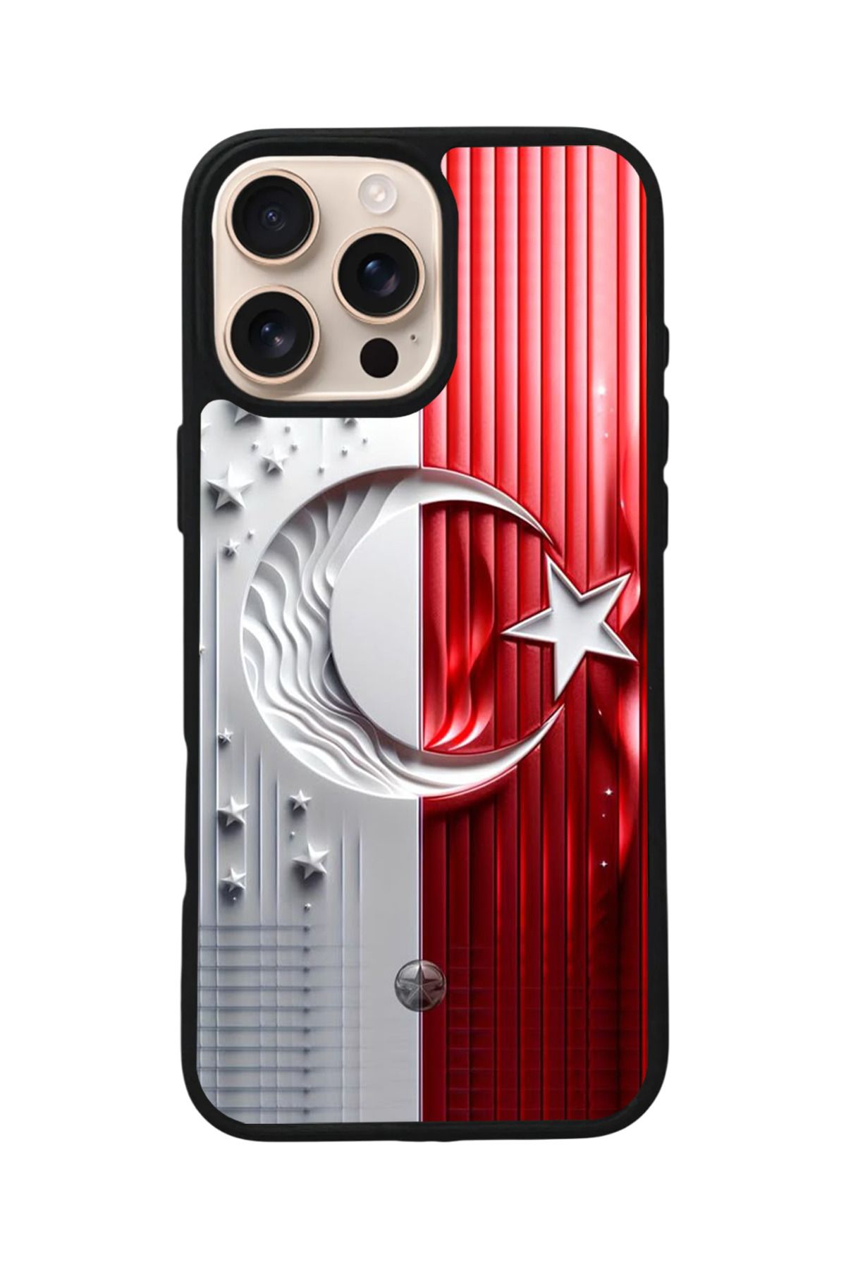 Aksel Kılıf Apple iPhone 16 Pro Uyumlu Baskılı,Mat Siyah,Yumuşak Silikon,Koruyucu,Şok Emici Kapak,Kılıf