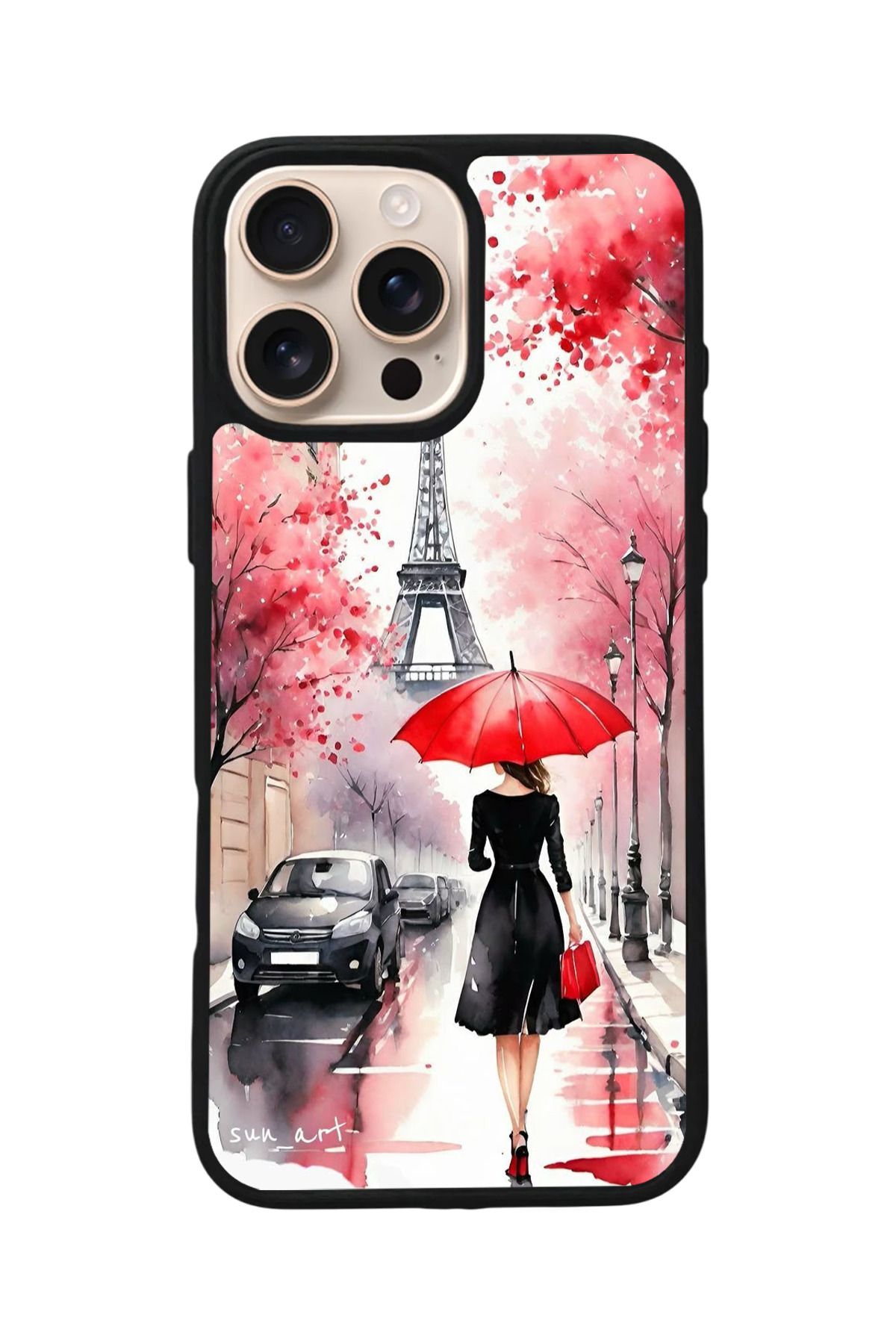 Aksel Kılıf Apple iPhone 16 Pro Max Uyumlu Baskılı,Mat Siyah,Yumuşak Silikon,Koruyucu,Şok Emici Kapak,Kılıf
