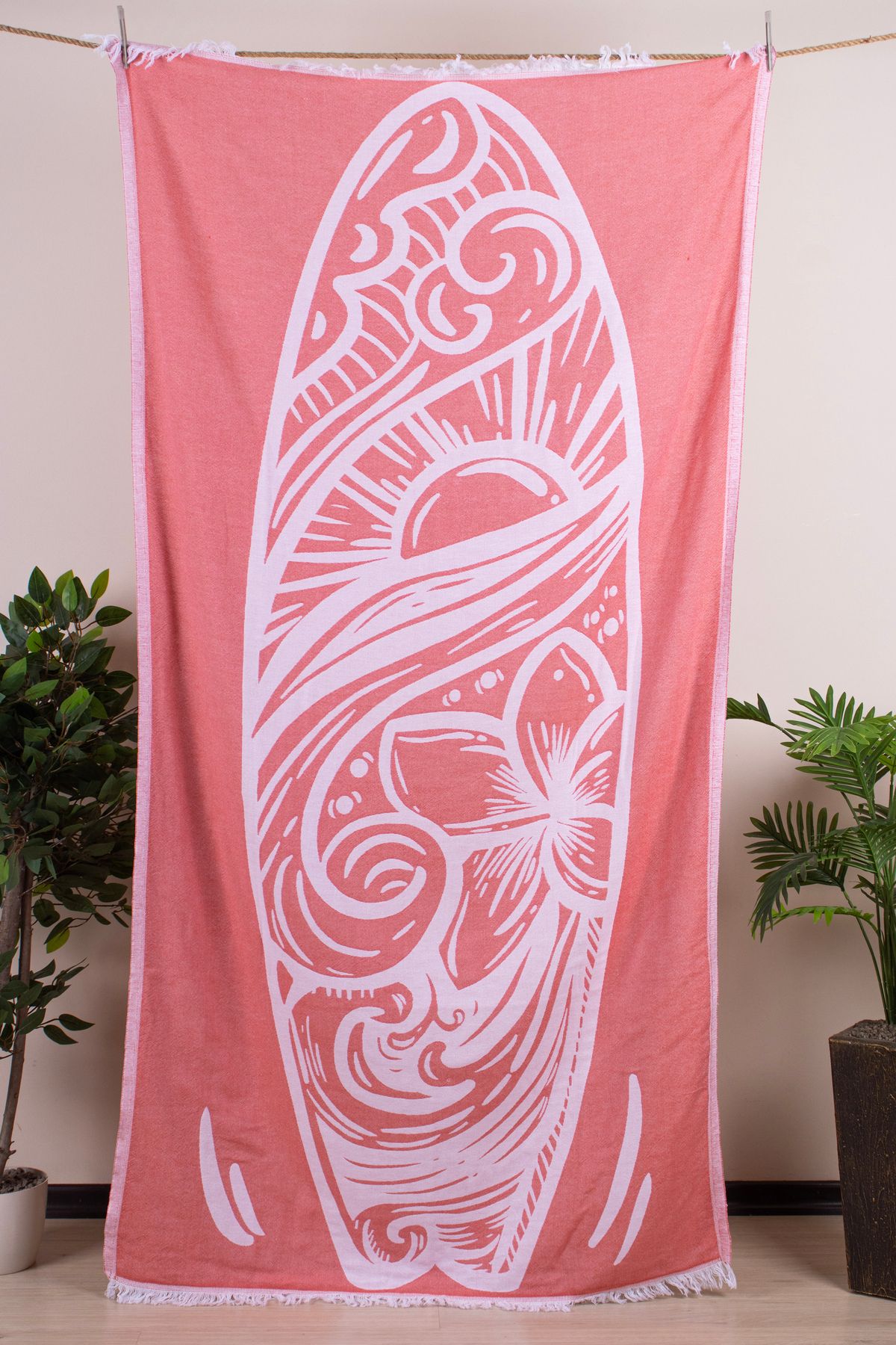 Befera Design Müslin Peştemal Banyo Plaj Havlusu %100 Pamuklu Surfboard Peştamal 90x170 cm