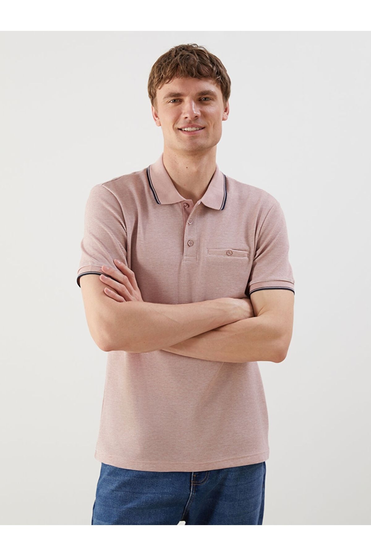 LC Waikiki LCWAIKIKI Classic Polo Yaka Kısa Kollu Erkek Dokulu Tişört