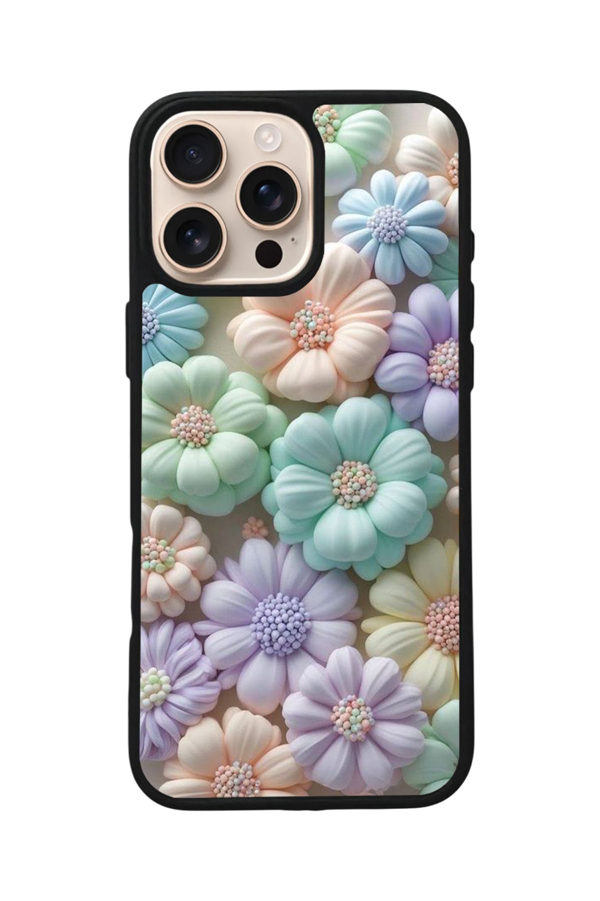 Aksel Kılıf Apple iPhone 16 Pro Max Uyumlu Baskılı,Mat Siyah,Yumuşak Silikon,Koruyucu,Şok Emici Kapak,Kılıf