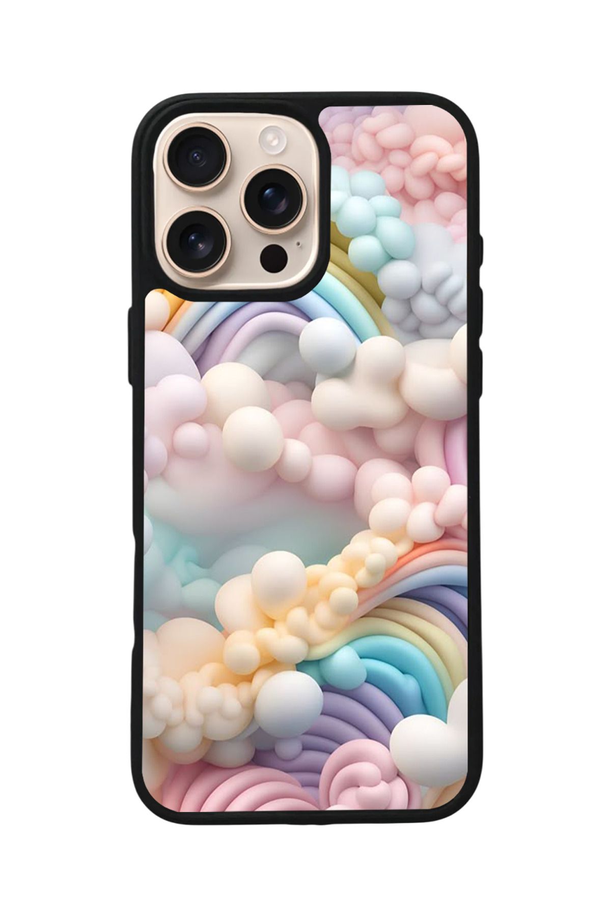 Aksel Kılıf Apple iPhone 16 Pro Uyumlu Baskılı,Mat Siyah,Yumuşak Silikon,Koruyucu,Şok Emici Kapak,Kılıf