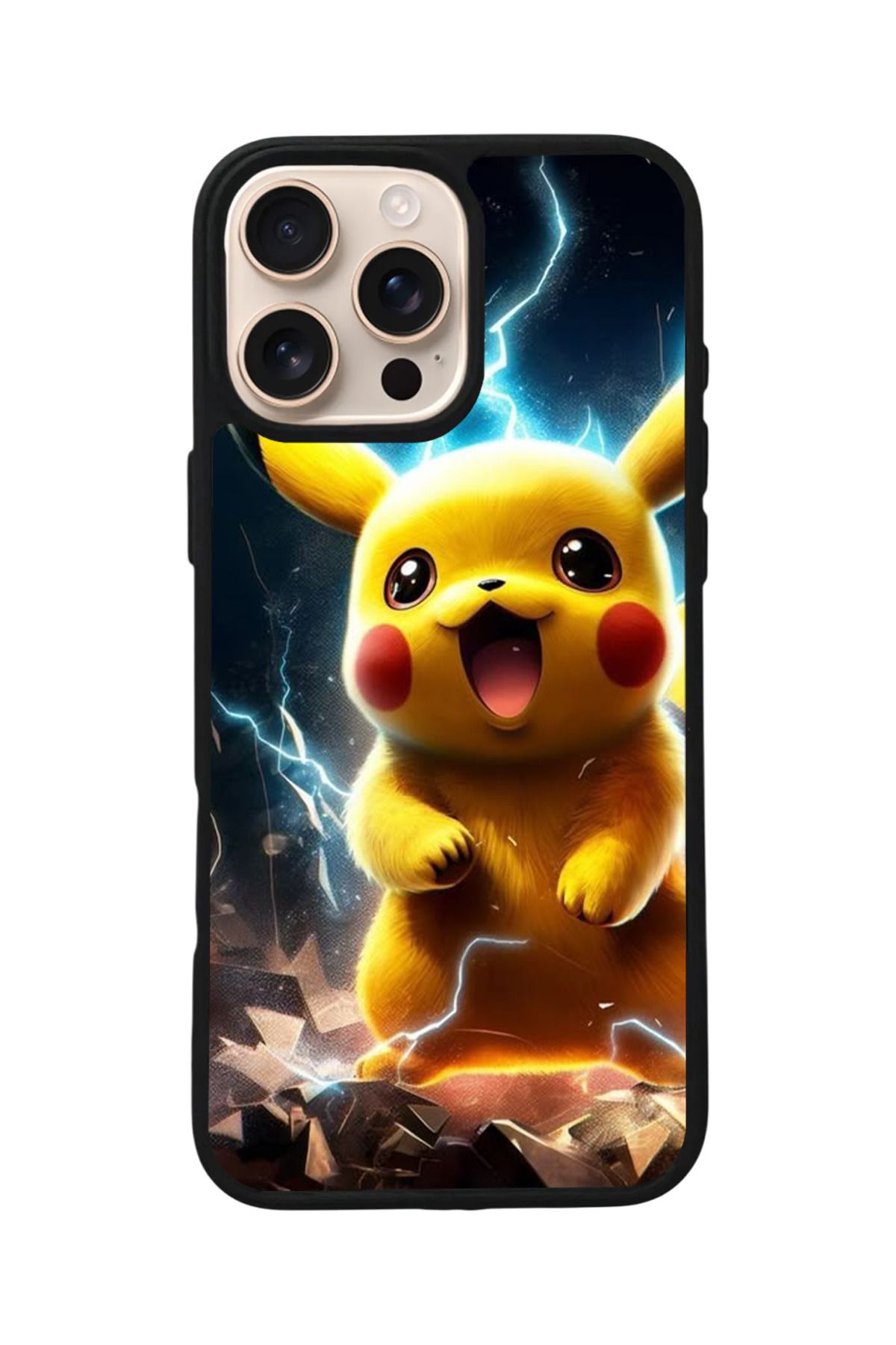 Aksel Kılıf Apple iPhone 16 Pro Max Uyumlu Baskılı,Mat Siyah,Yumuşak Silikon,Koruyucu,Şok Emici Kapak,Kılıf